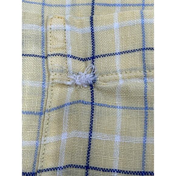 Brooks Brothers Men’s The Original Polo Shirt Linen Yellow Plaid Size Large - Picture 8 of 8